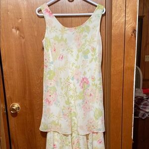 Metaphor Sleeveless Floral Size 8 Midi Dress Summer Wedding Guest Pastel